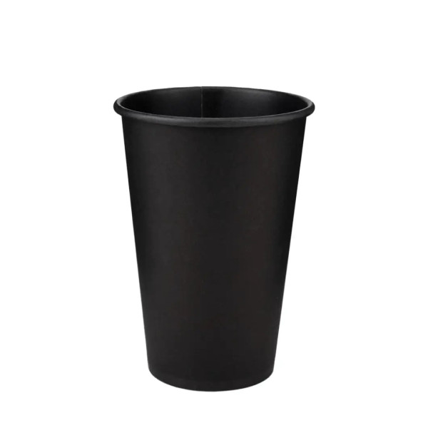 Стакан паперовий одностінний 450мл | Чорний (Black in Black)  Ø=90мм, h=140мм